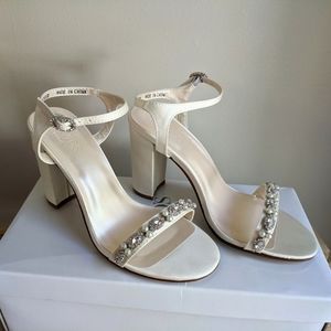 David's Bridal "Elsa" Ivory Block Heels